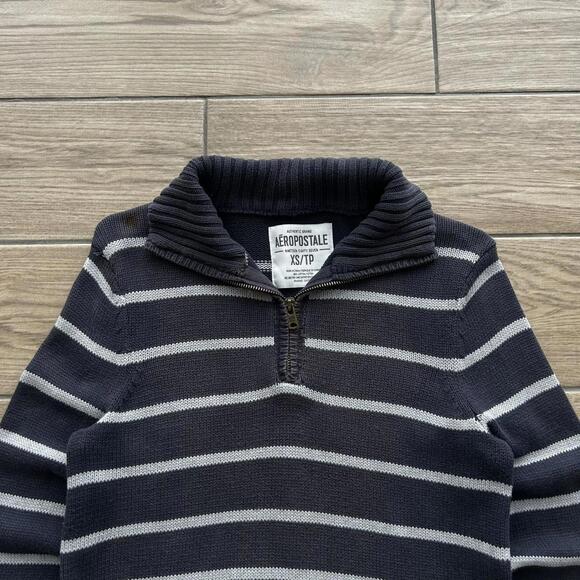 Y2K Striped Aeropostale Button Up Knit Sweater - Picture 3 of 8